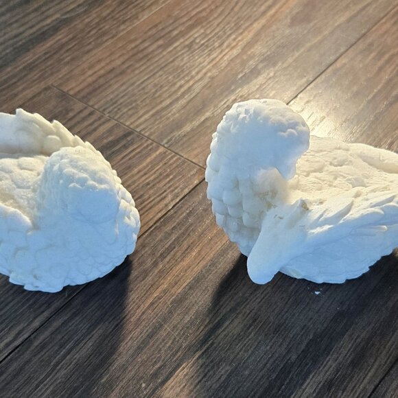 Vintage A.SANTINI (60s/70s) Set of Two Alabaster White Doves - Picture 1 of 6